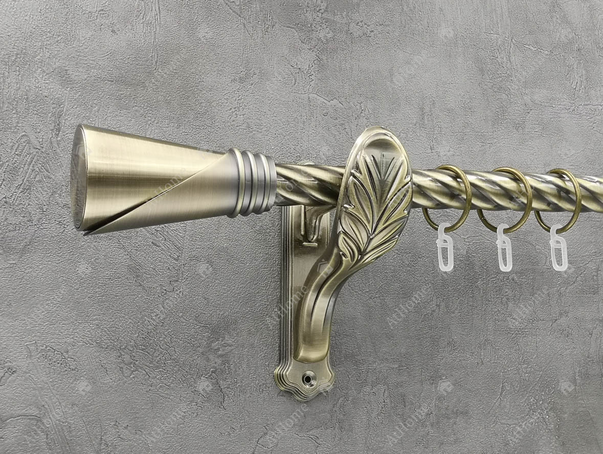 

Карниз Quadrum Дункан 300 см одинарный ретро Антик 25 мм витая (кольца с крючками)