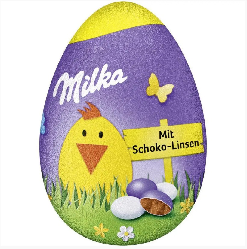 Пасхальне Яйце з Драже Milka Funny Easter Egg With Choco Drops yellow ...