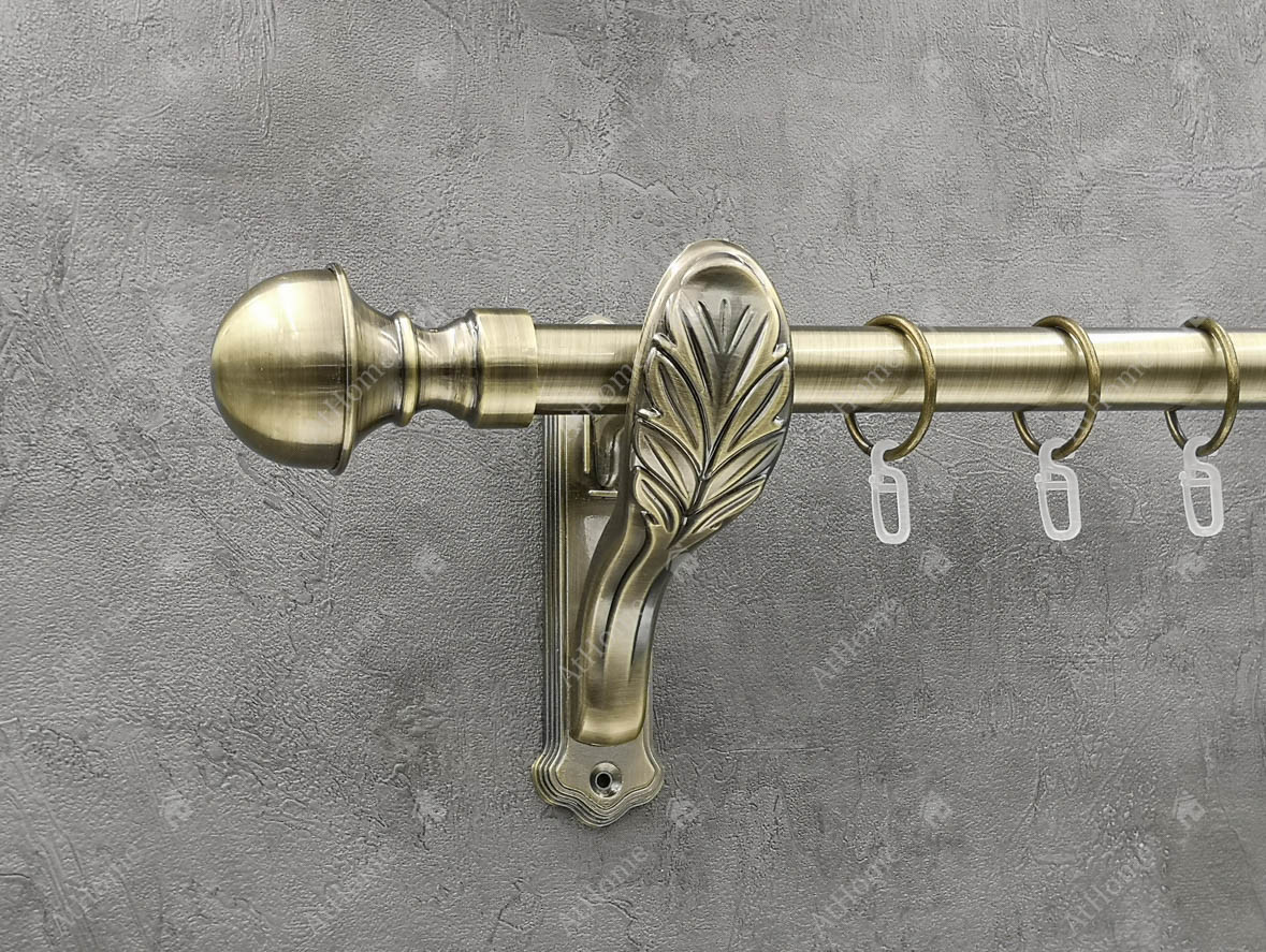 

Карниз Quadrum Бостон 200 см одинарный Антик ретро 25 мм гладкая (кольца с крючками)