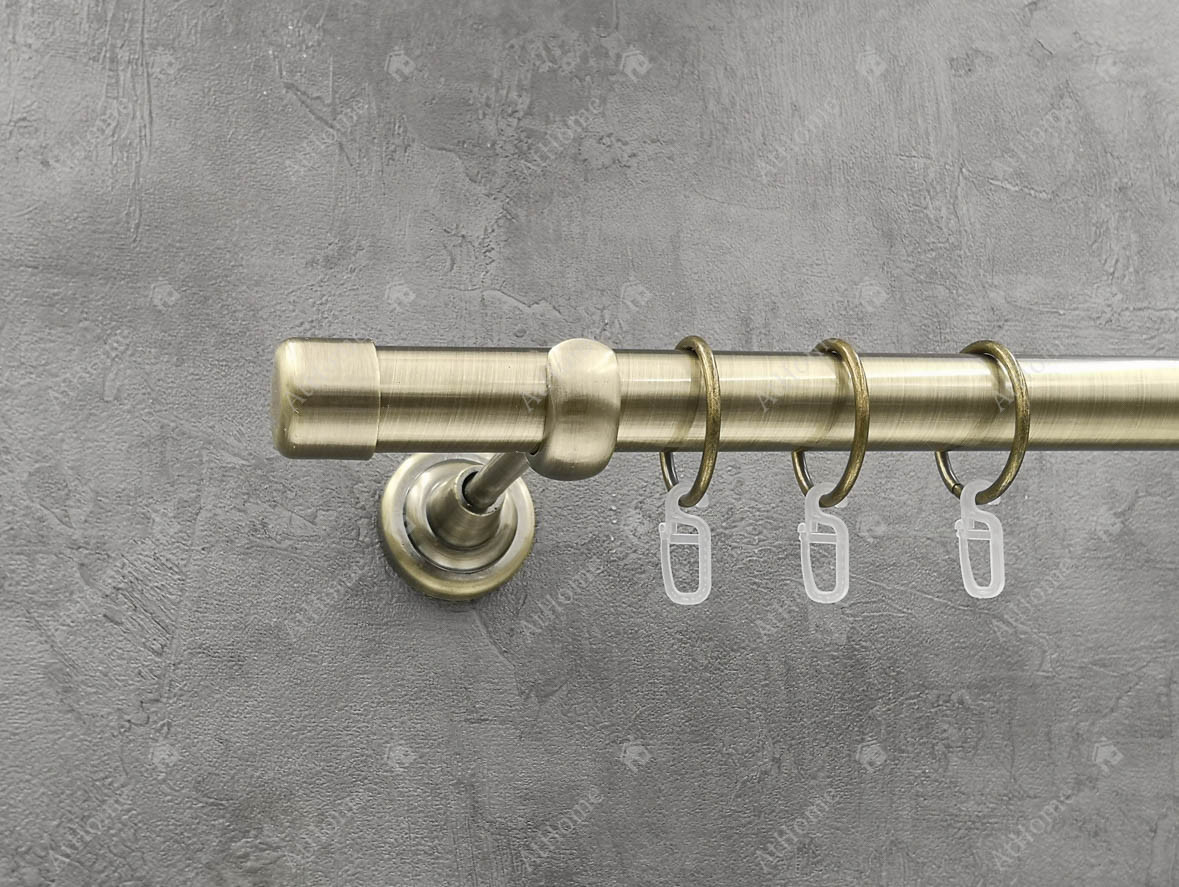 

Карниз Quadrum Заглушка 320 см одинарный Антик 25 мм гладкая (кольца с крючками)