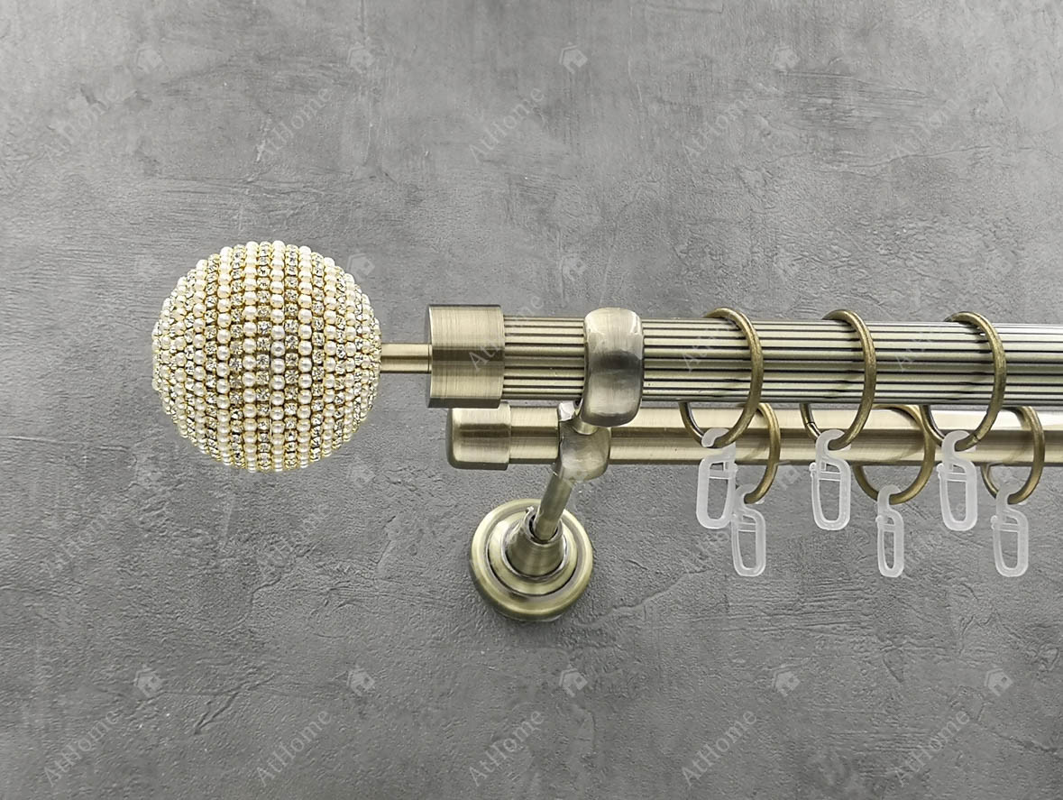 

Карниз Quadrum Карера 300 см двойной Антик 25/19 мм рифленая (кольца с крючками)