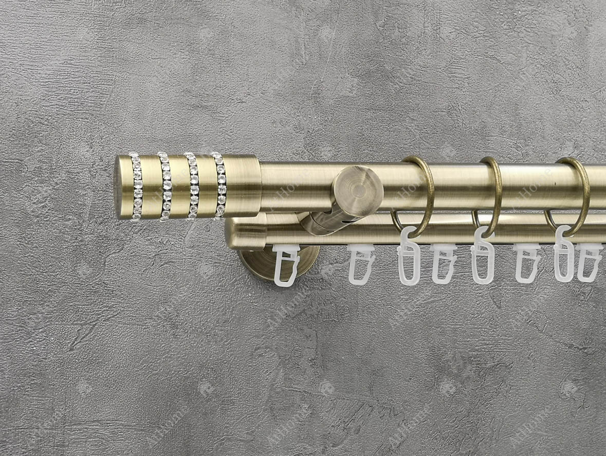 

Карниз Quadrum Барамела 400 см двойной универсальный Антик 25/19 мм гладкая/импрессионная (кольца с крючками)