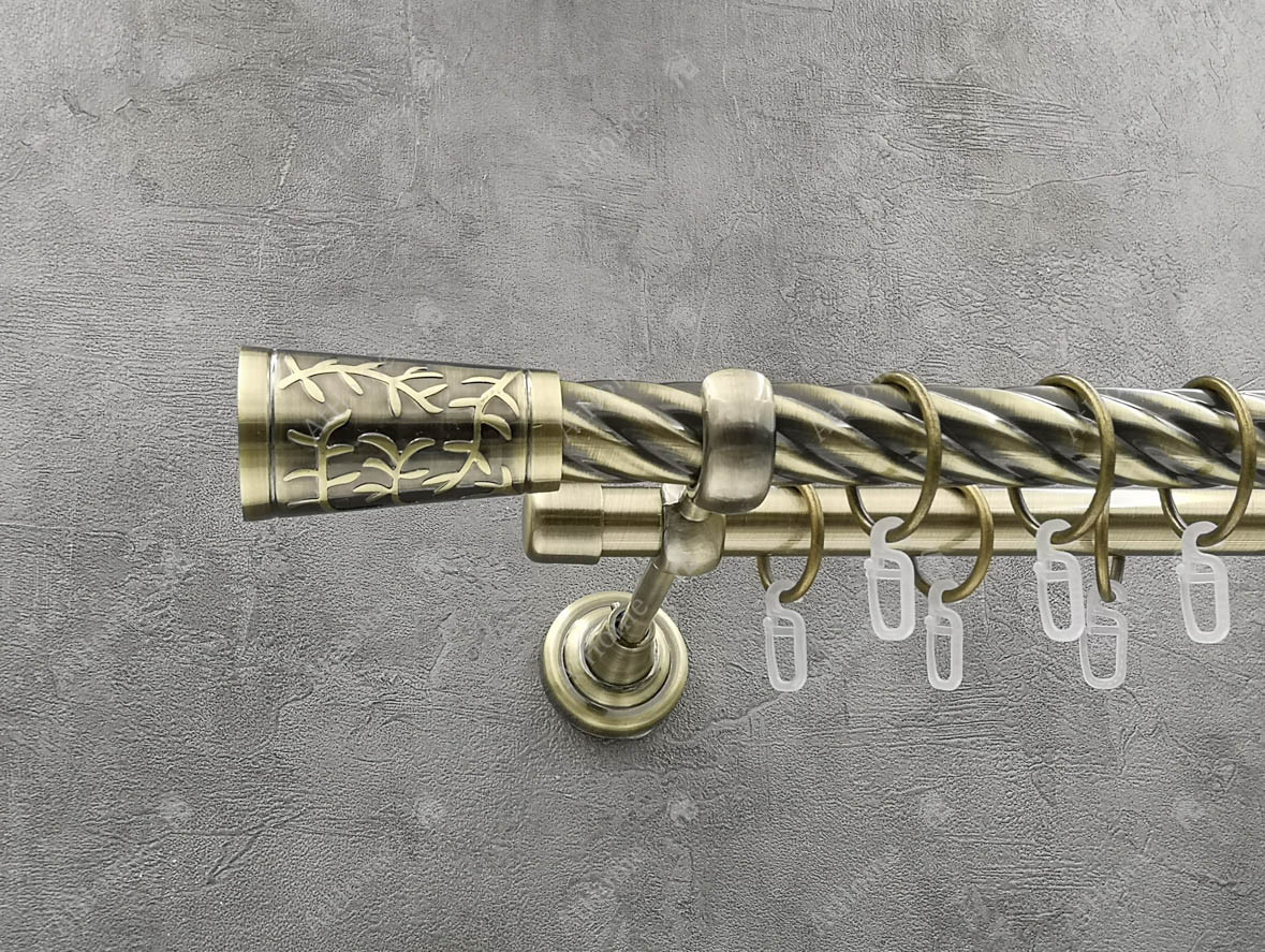 

Карниз Quadrum Севилья 300 см двойной Антик 25/19 мм витая (кольца с крючками)