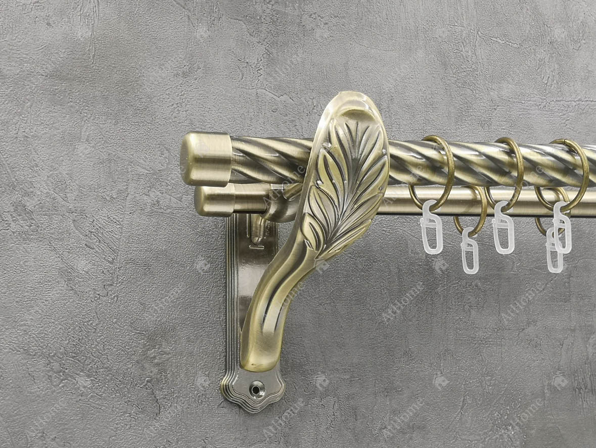 

Карниз Quadrum Заглушка 240 см двойной Антик ретро 25/19 мм витая (кольца с крючками)