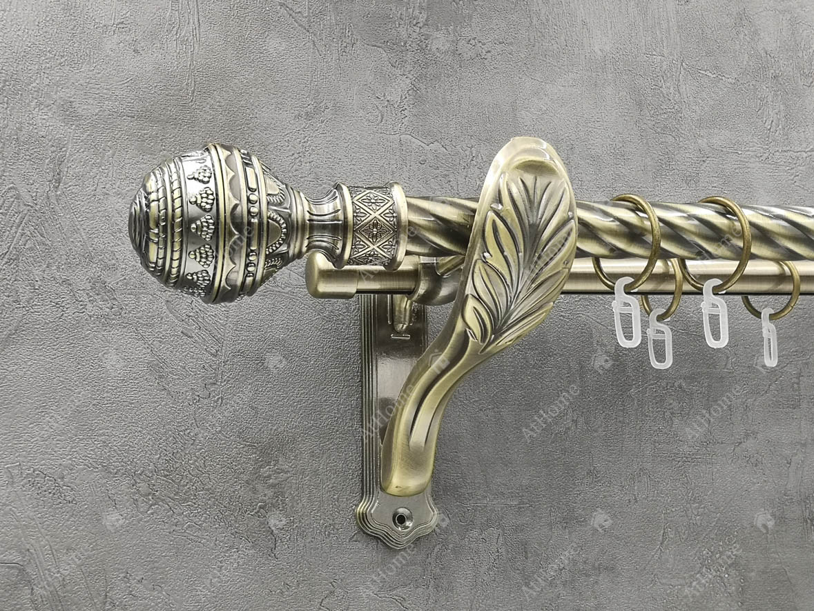 

Карниз Quadrum Арабеска 200 см двойной Антик ретро 25/19 мм витая (кольца с крючками)