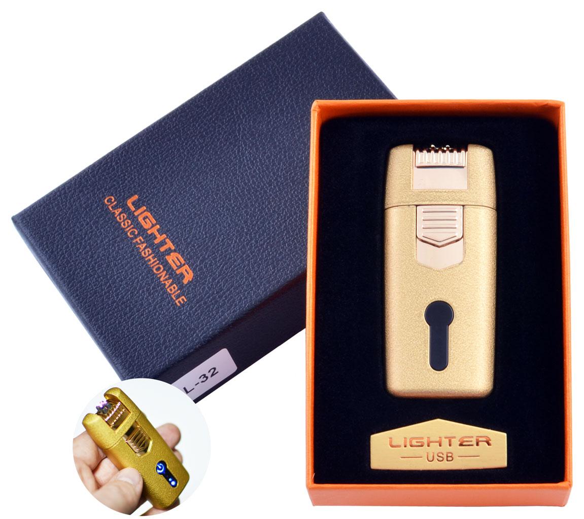 

Зажигалка в подарочной коробке Lighter (Двойная молния) Smell Gold