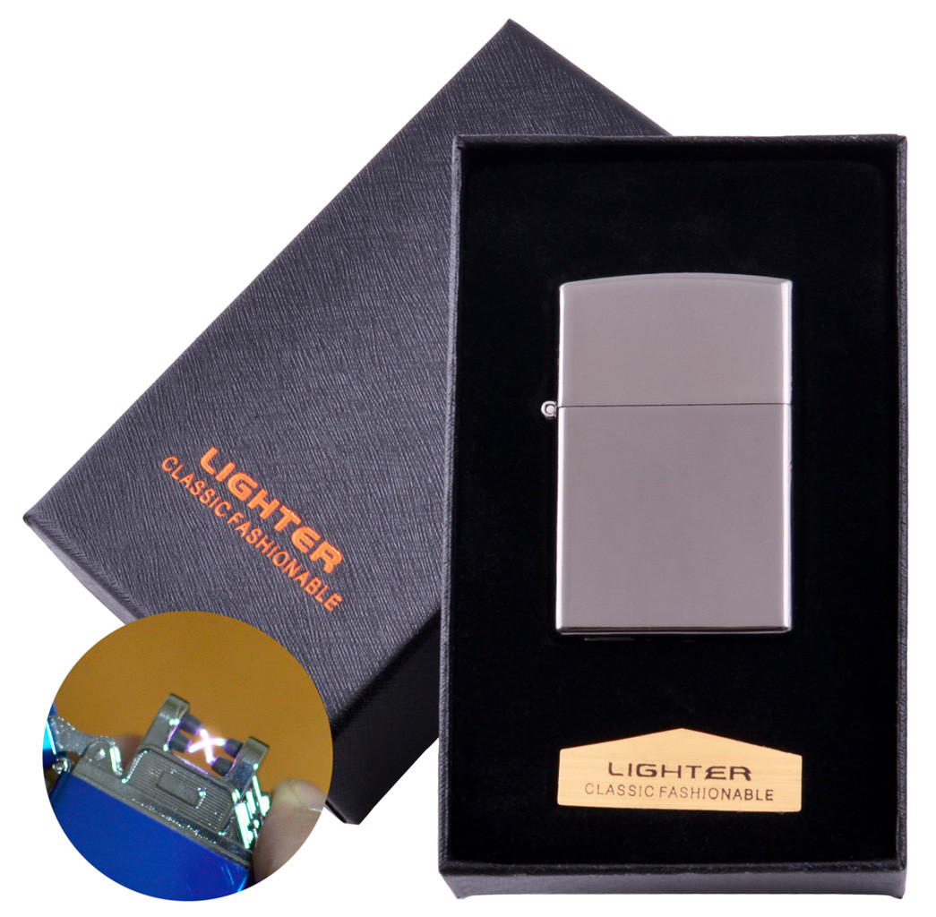 

Электроимпульсная зажигалка в подарочной коробке Lighter Nano Grey