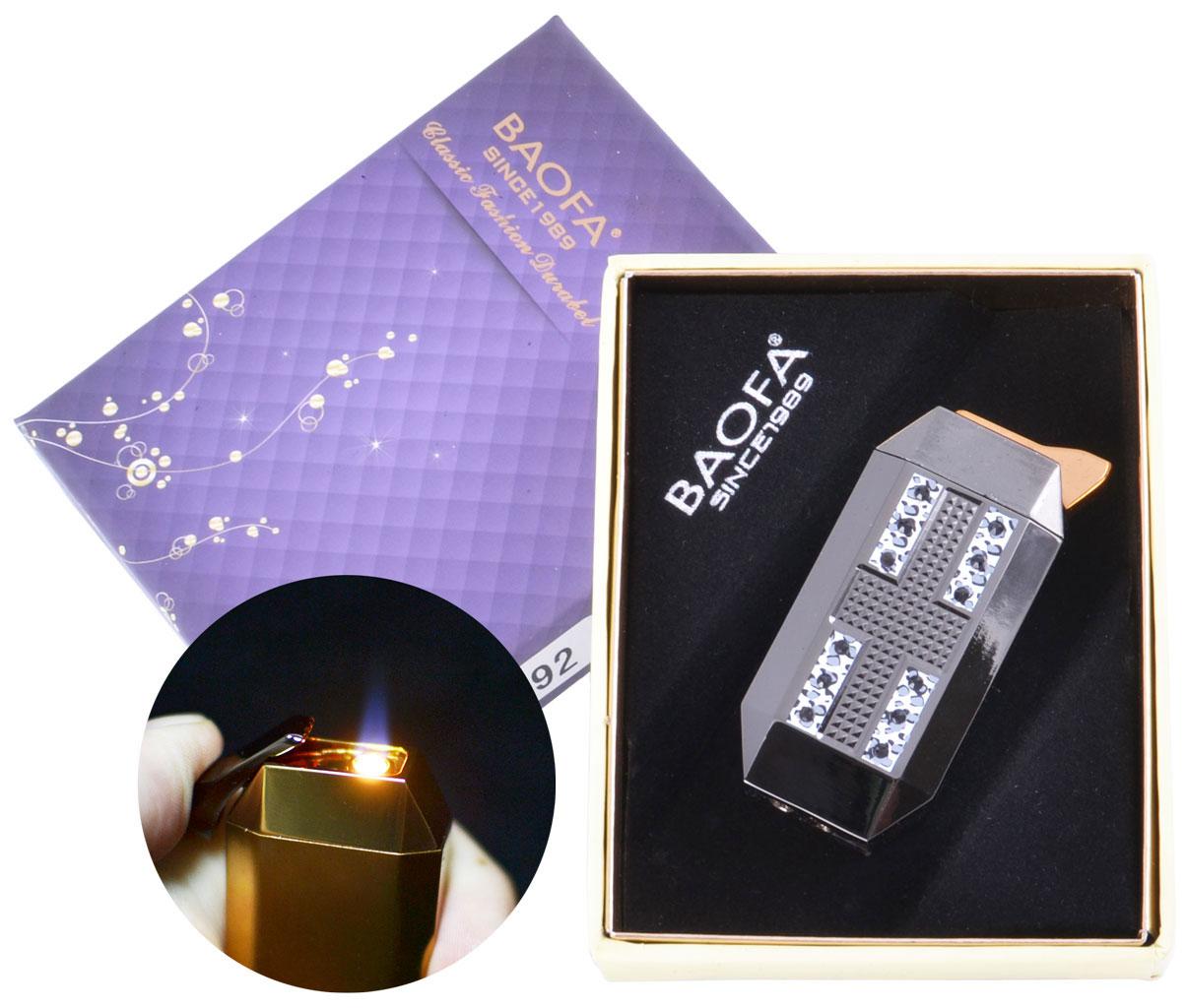 

Зажигалка подарочная Baofa (Турбо пламя) Black A