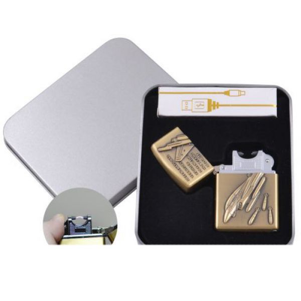 

Электроимпульсная зажигалка в подарочной упаковке Бомбардировщик (USB)