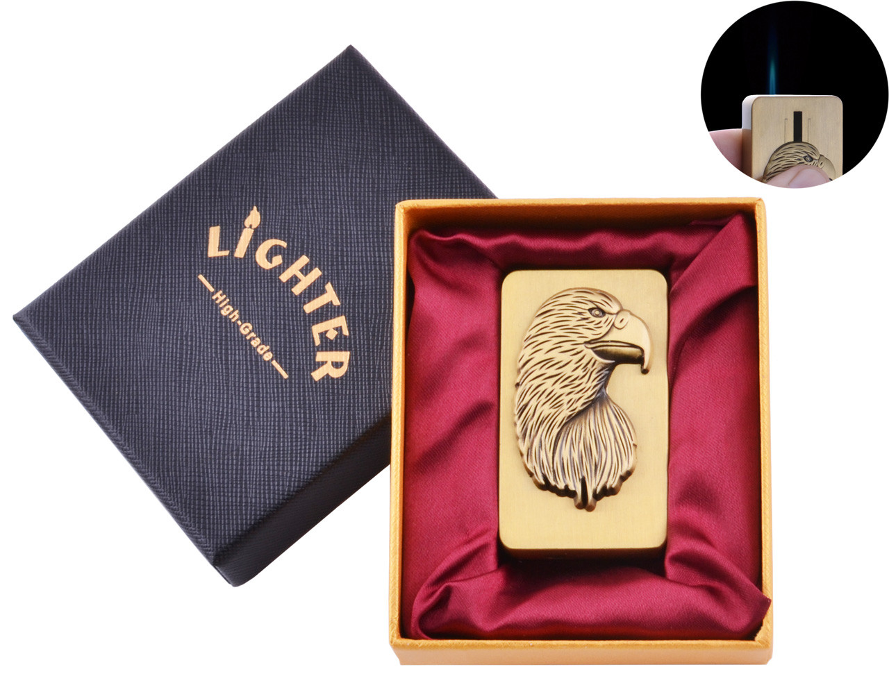 

Зажигалка в подарочной коробке Орел (Острое пламя) Gold