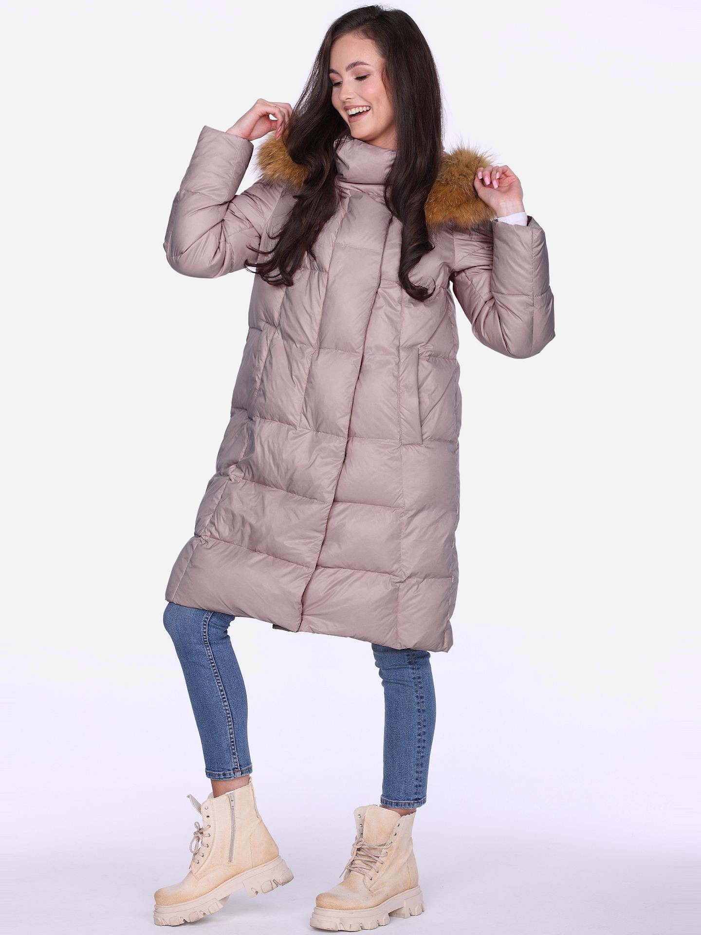 Акція на Куртка зимова жіноча PERSO BLH220011FXF L Рожева від Rozetka