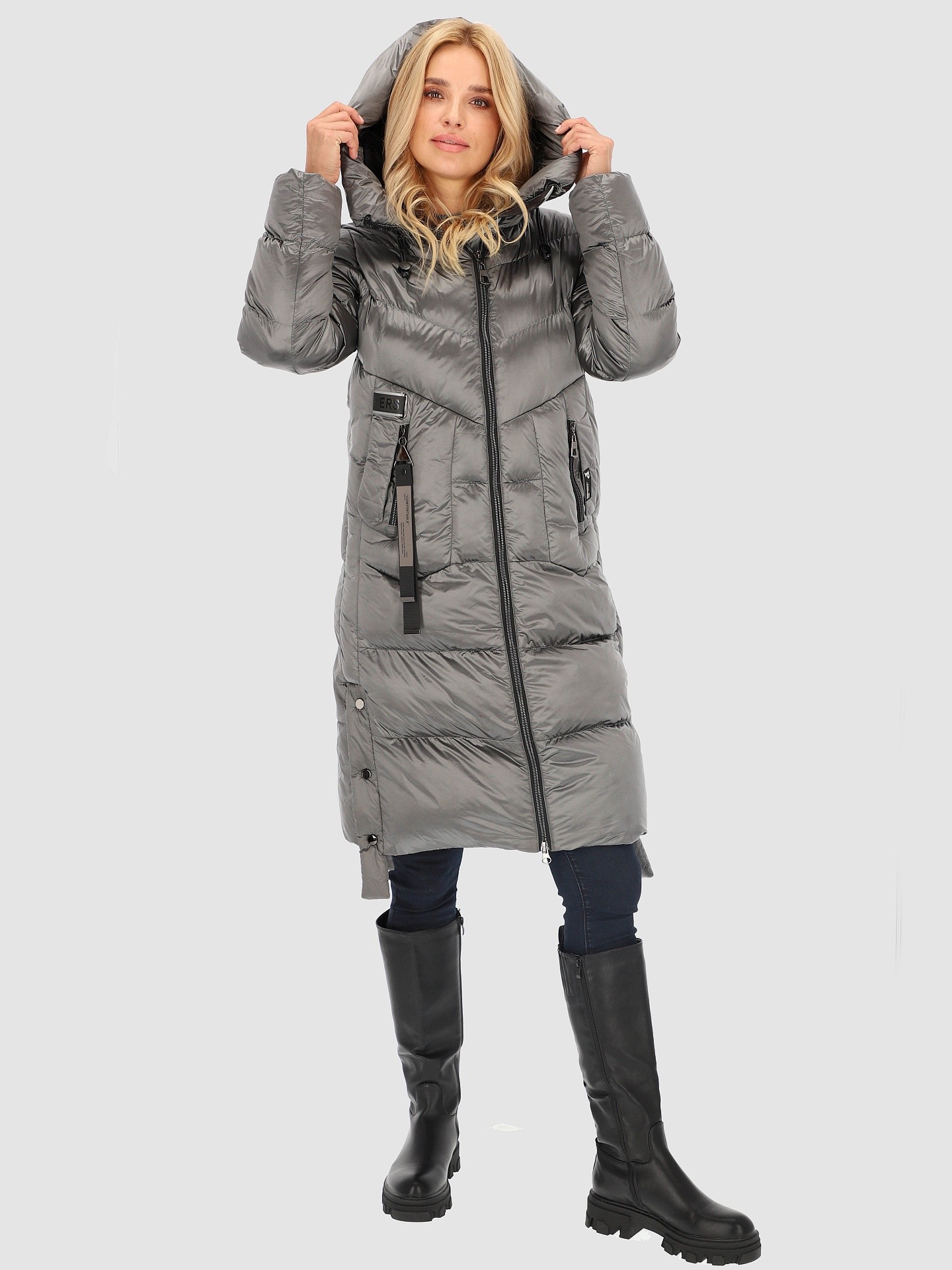 Акція на Куртка зимова жіноча PERSO BLH239065F 3XL Сіра від Rozetka