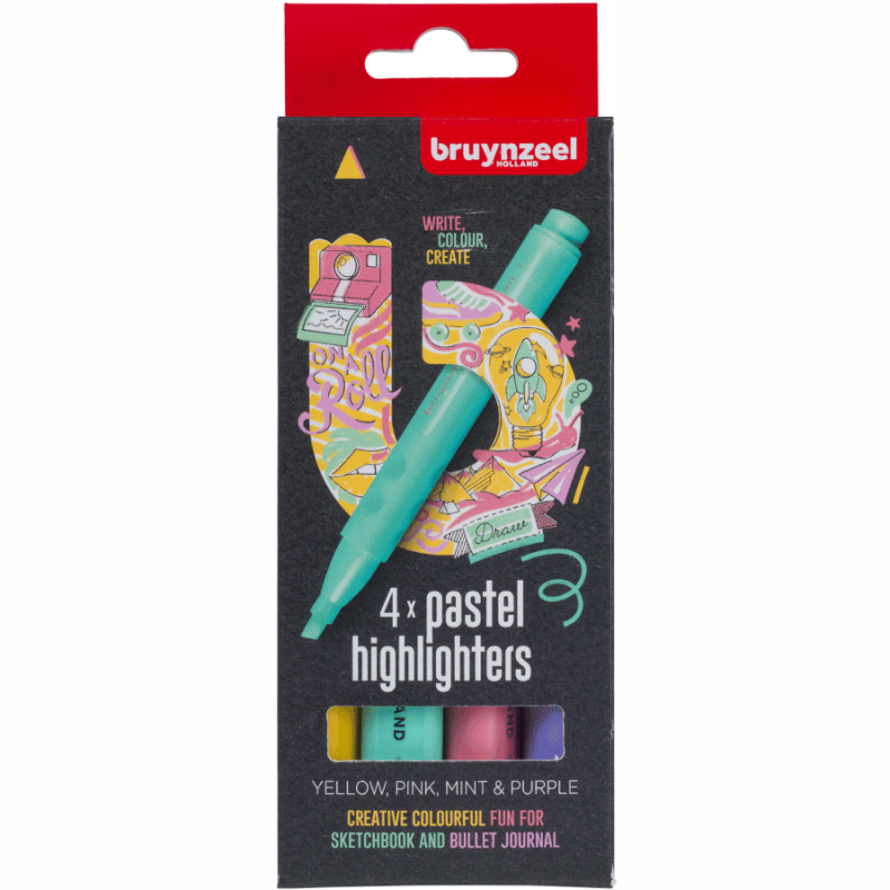 

Набор маркеров Bruynzeel Highlither Pastel 4цв.