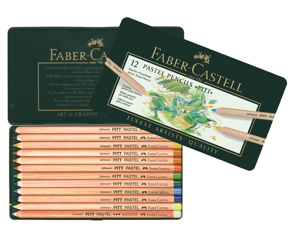 

Набор пастельных карандашей PITT Pastell Faber-Castell 12цв. металлическая коробка