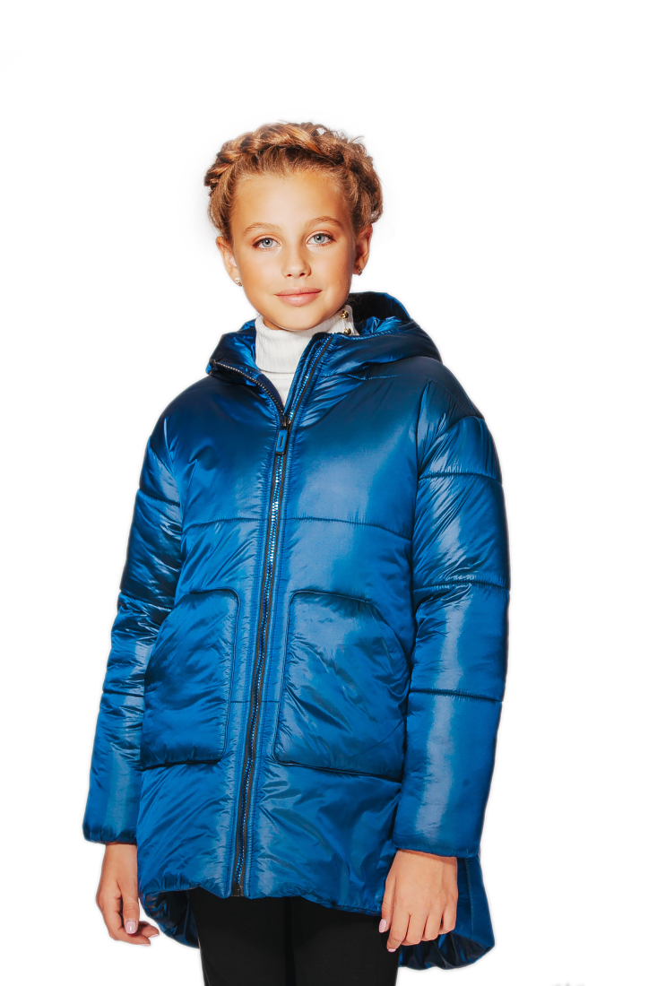 

Пальто для девочек Lukas Kids с вышивкой 134 синее(0304)