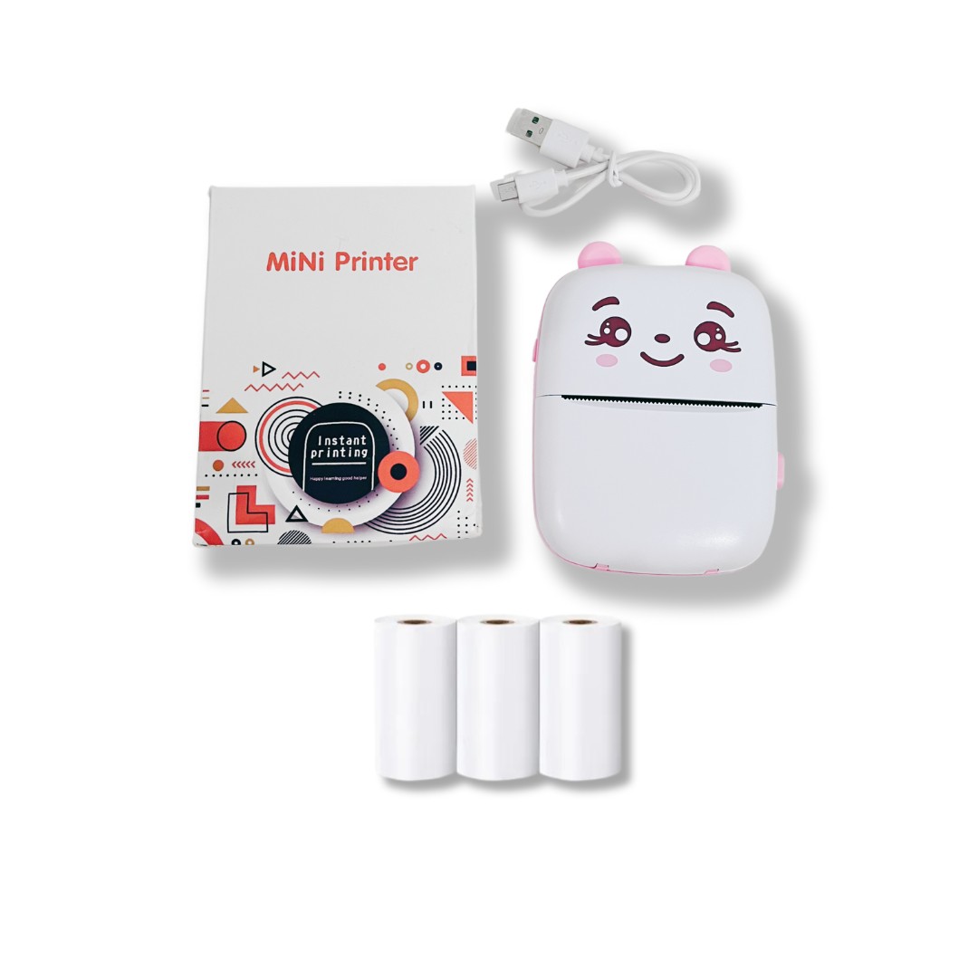Портативный карманный детский принтер с термопечатью Mini printer Pink ...