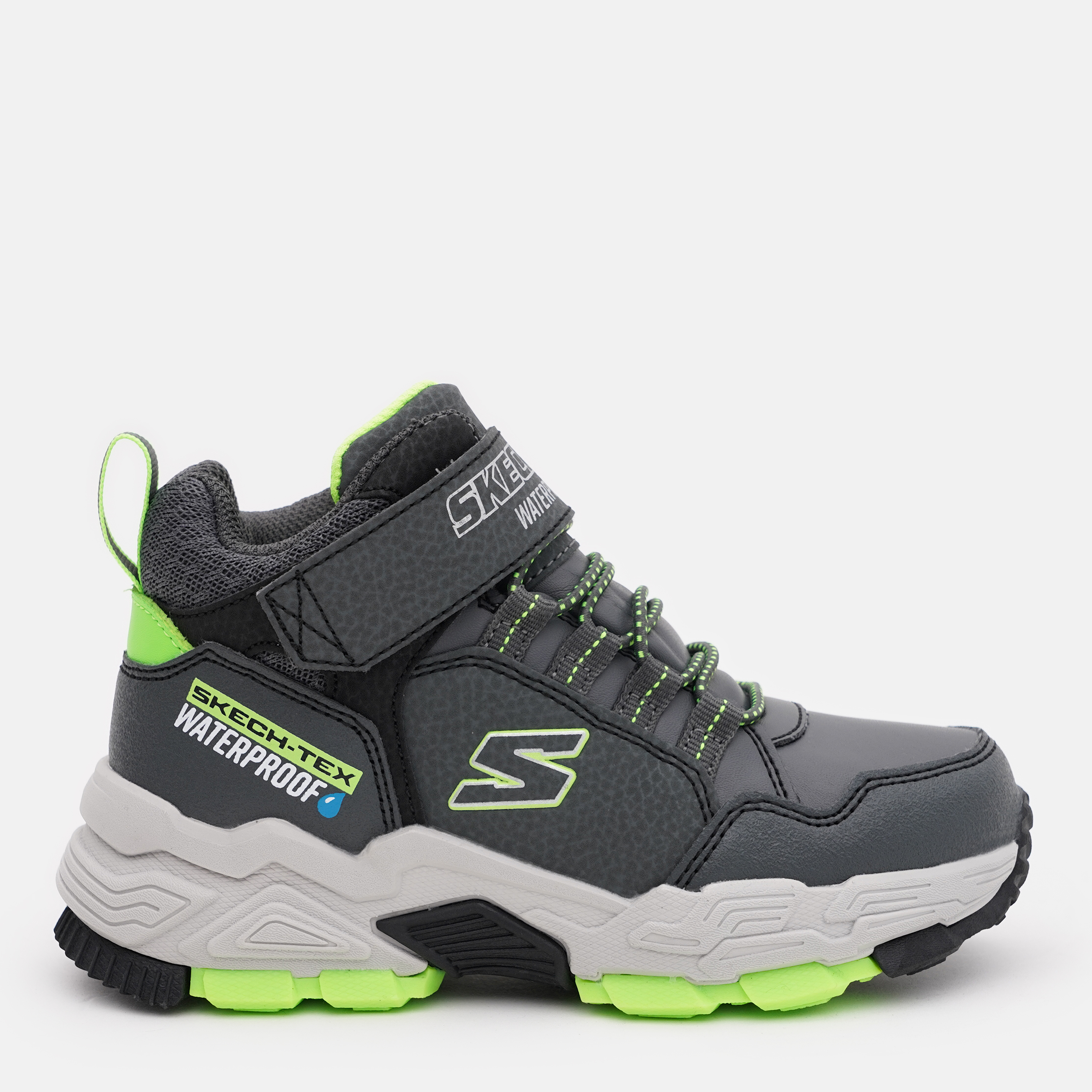 Акція на Дитячі демісезонні черевики для хлопчика Skechers Drollix 406418L CCLM 33 Сірі від Rozetka