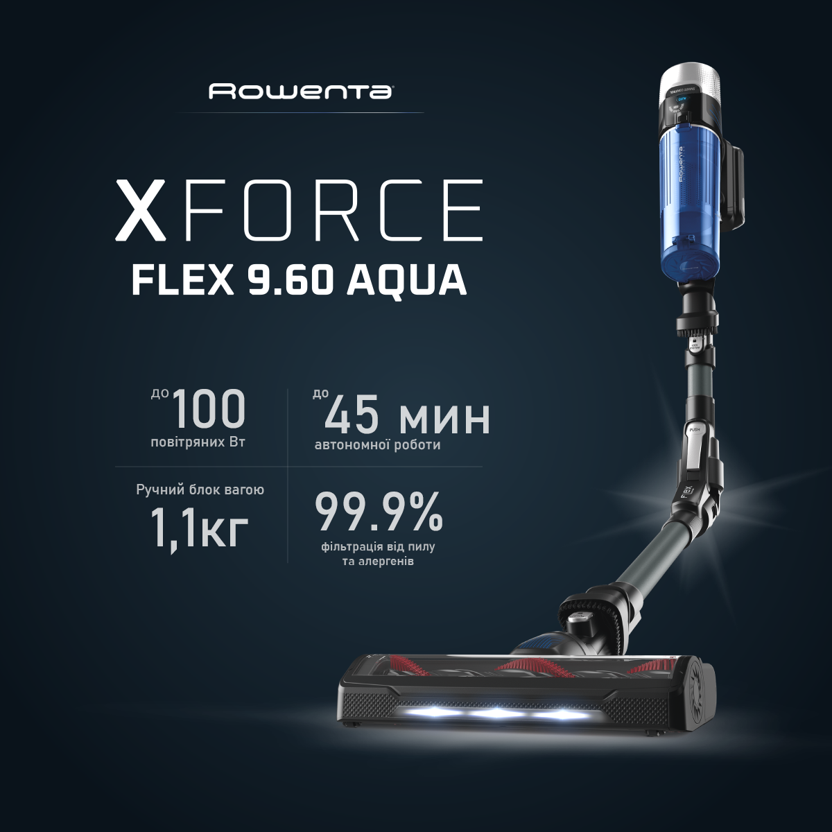 Аккумуляторный пылесос Rowenta X-Force 9.6 Aqua Allergy RH20C0WO