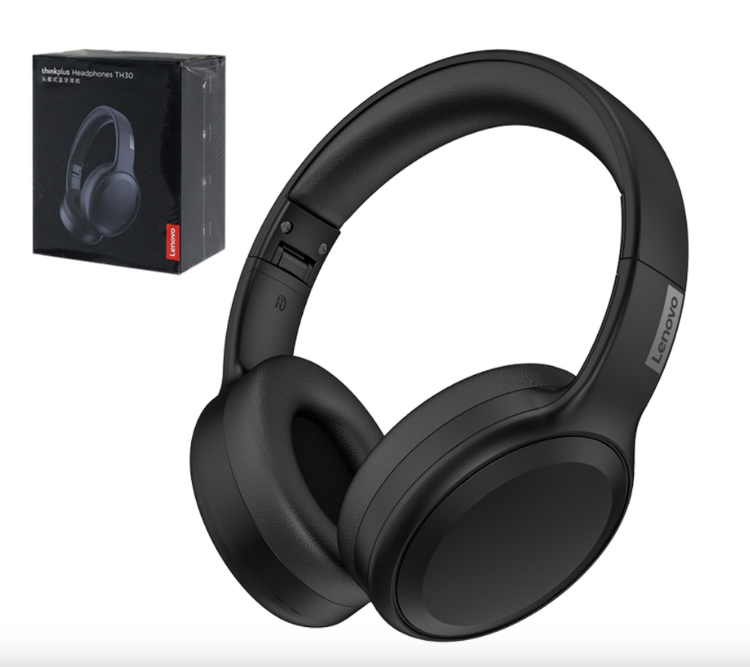 Накладные беспроводные наушники с микрофоном Lenovo TH30 Black купить в ...