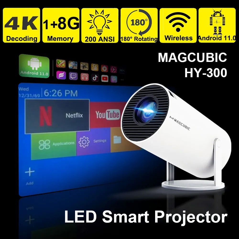 Проектор MAGCUBIC HY300 White – фото, відгуки, характеристики в  інтернет-магазині ROZETKA від продавця: Lawoodness