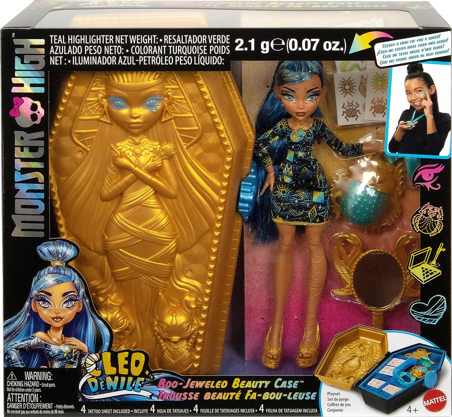 Кукла Монстер Хай Клео де Нил Золотой бьюти кейс Monster High Cleo De Nile  Beauty Golden Glam Case Mattel (HNF72) – фото, отзывы, характеристики в  интернет-магазине ROZETKA от продавца: Вuy here |