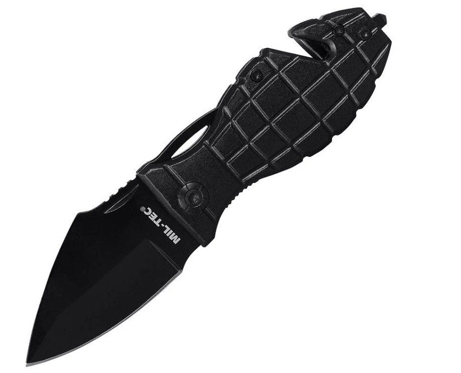 Спасательный Складной Нож для Выживания Mil-Tec Pineapple Черный ...