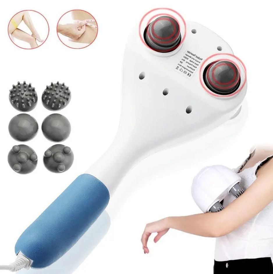 Ручной массажёр для всего тела вибромассажер с насадками massage hammer ...