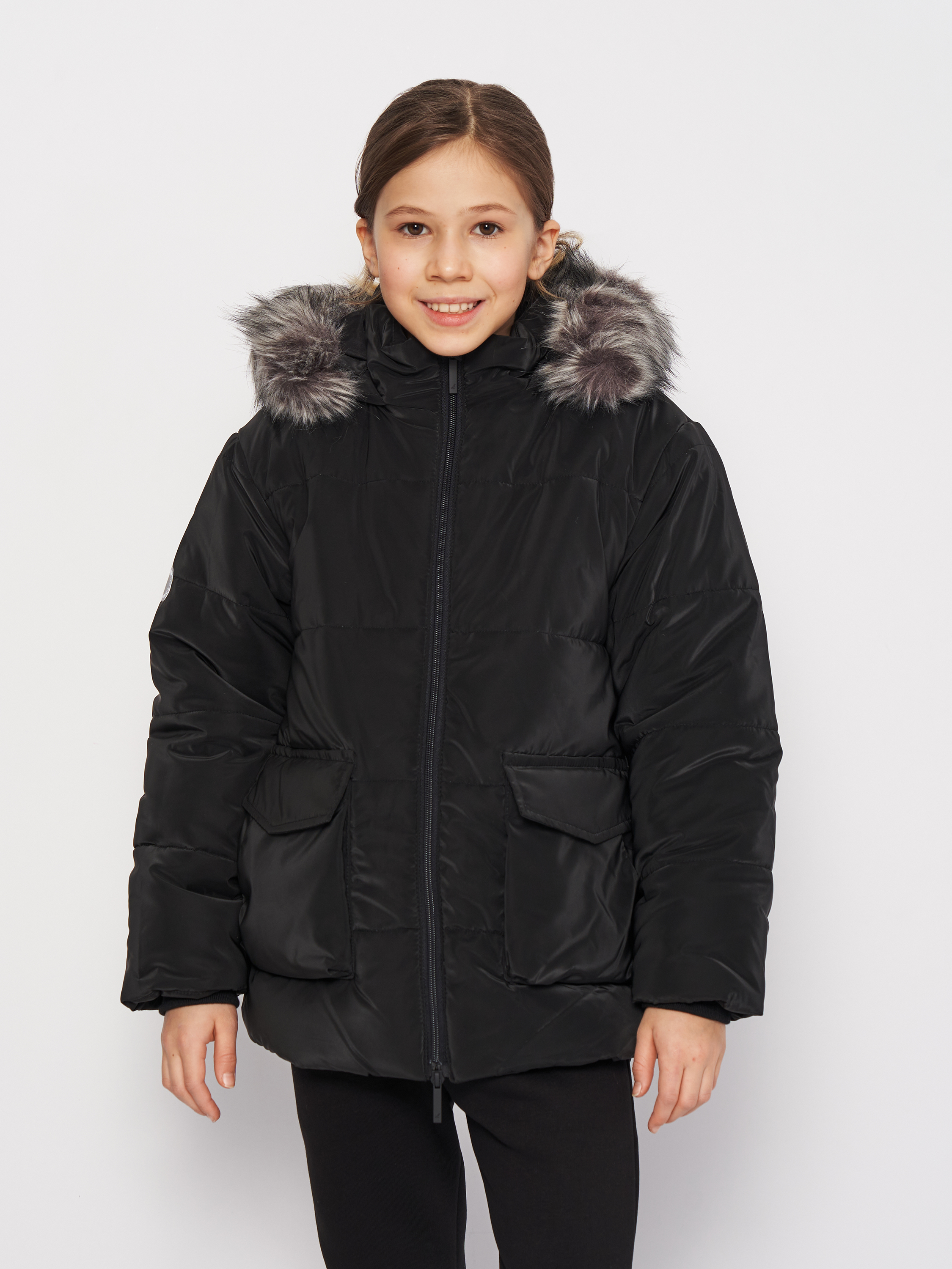 Акція на Підліткова зимова куртка для дівчинки Lemon Outerwear Jesie? Girl ZL3152107OJG-021 146 см Чорна від Rozetka