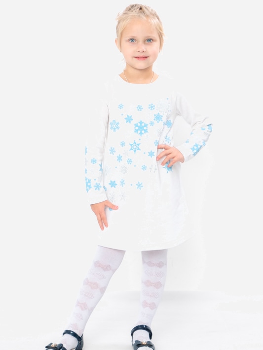 Акція на Дитяча сукня для дівчинки Носи своє 6004 122 см Молочна (сніжинки) (p-4393-143174) від Rozetka