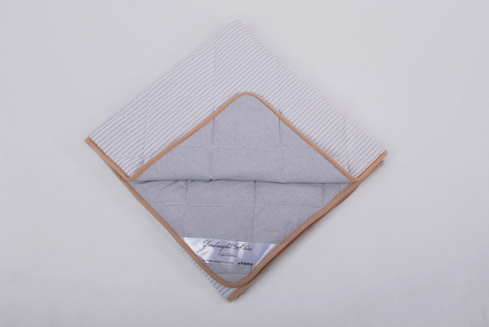 

Одеяло детское из шерсти мериносов Lite Облегченное 100х140 Goodnight Store цвет Серый / Белый в серую полоску