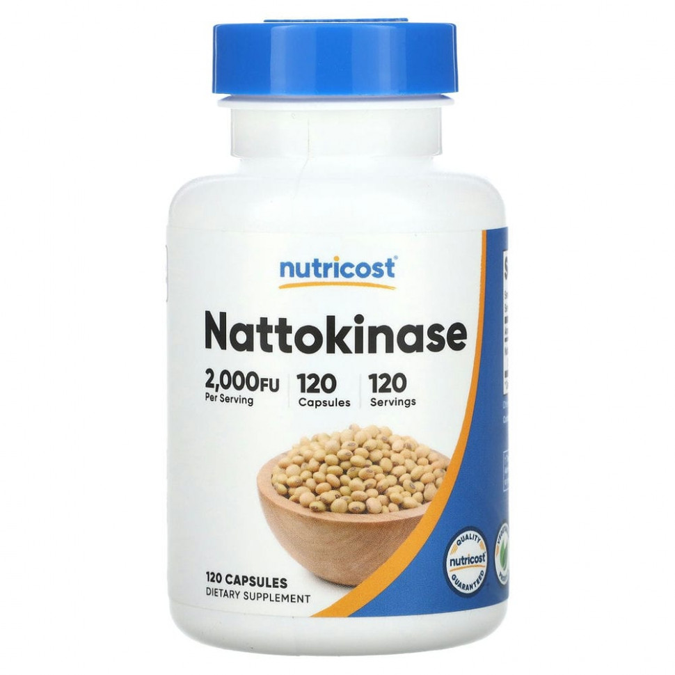 Наттокиназа Nutricost Nattokinase 2,000 FU 120 Capsules – фото, отзывы ...