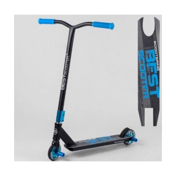 

Самокат трюковый Best Scooter 30690 с Пегами Черный с Синим