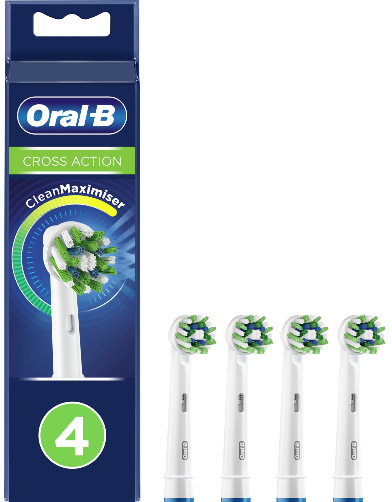 Насадки для электрической зубной щётки Oral-B Cross Action, 4 шт белые ...