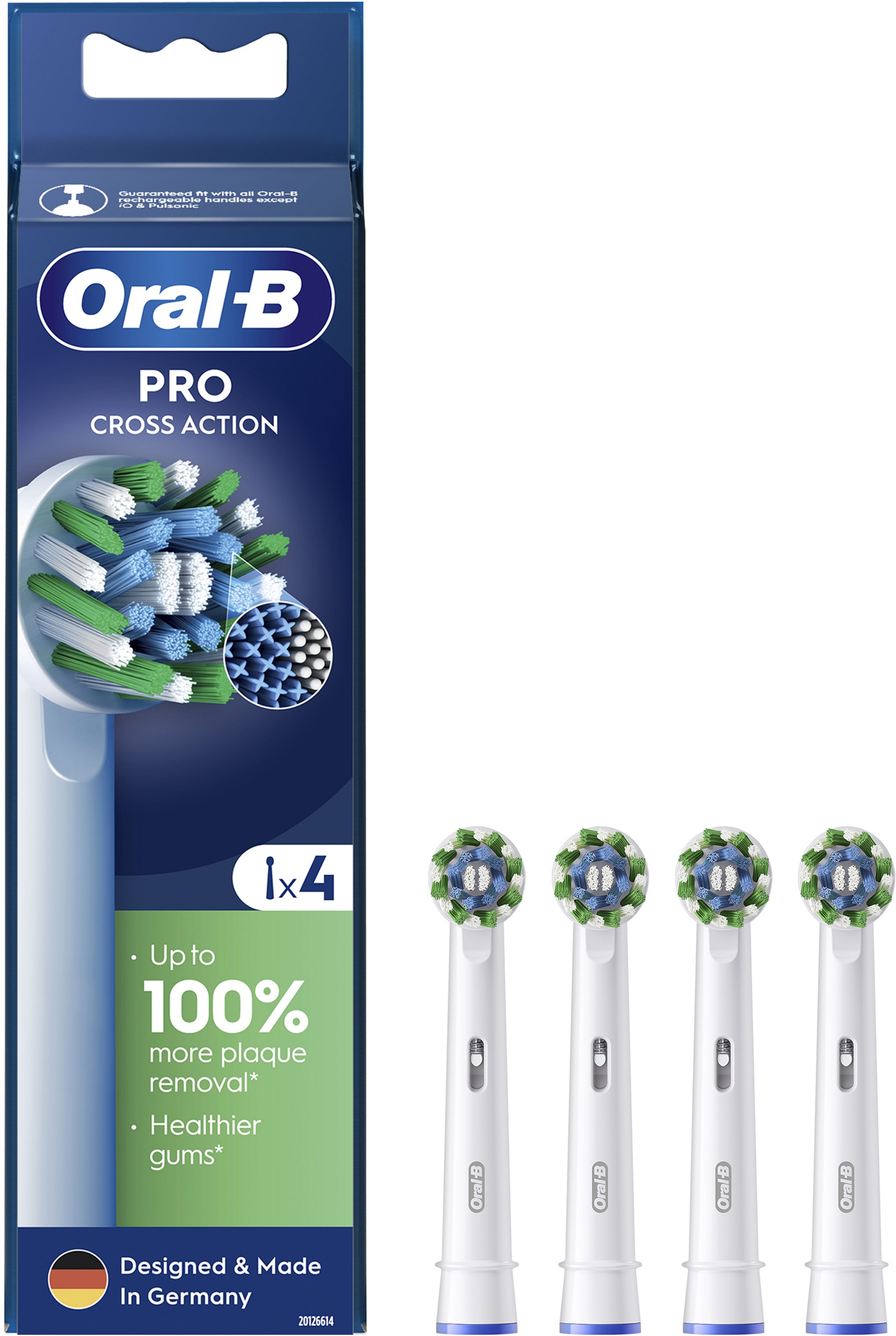 Насадки для електричної зубної щітки Oral-B Pro Cross Action, 4 шт білі ...