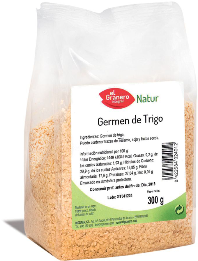 Germen de trigo, alto contenido en fibra y proteínas 300g - Soria