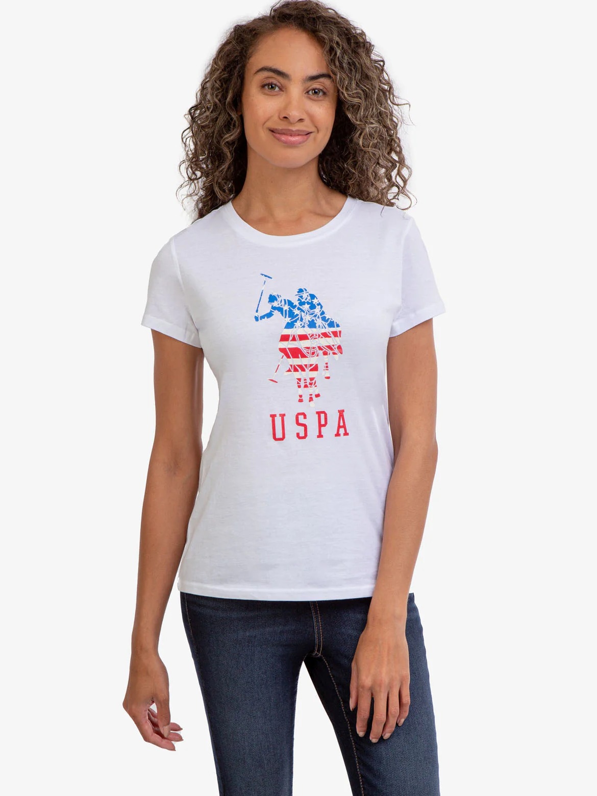 Акция на Футболка жіноча U.S. Polo Assn 215620-1D00A(OPTIC WHITE) S Біла от Rozetka