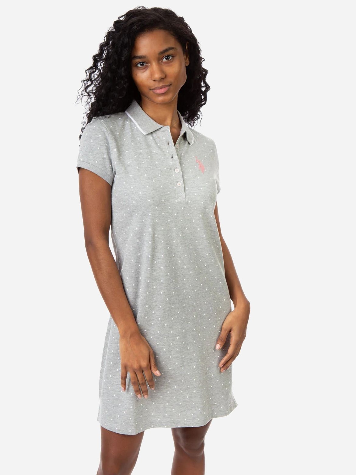 Акція на Плаття-футболка міні літнє жіноче U.S. Polo Assn 211281-ZH00A S Сіре від Rozetka