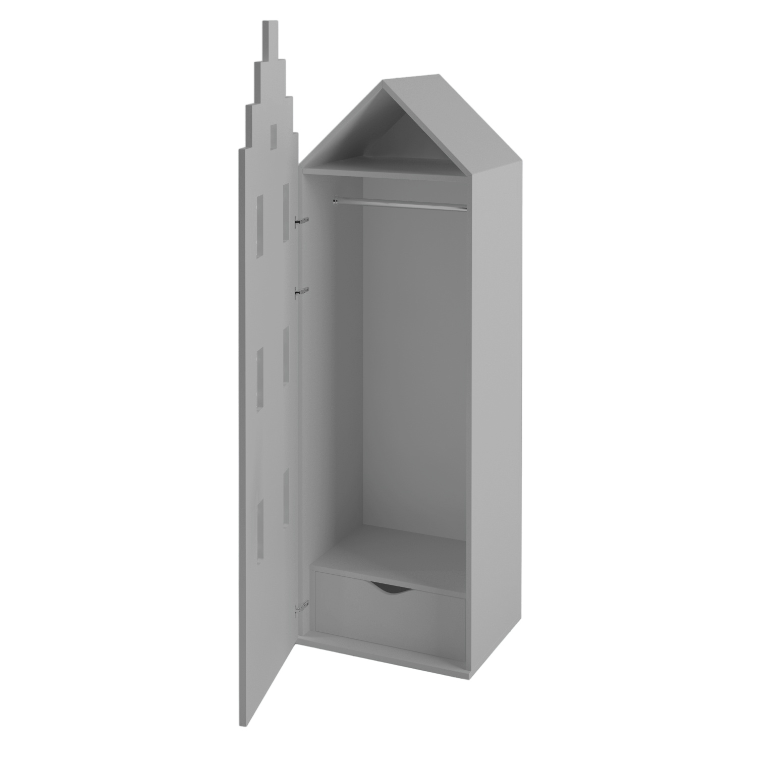 

Детский шкаф гардеробный Амстердам Little Room Little Room Baby House серый (SER-0881-5)
