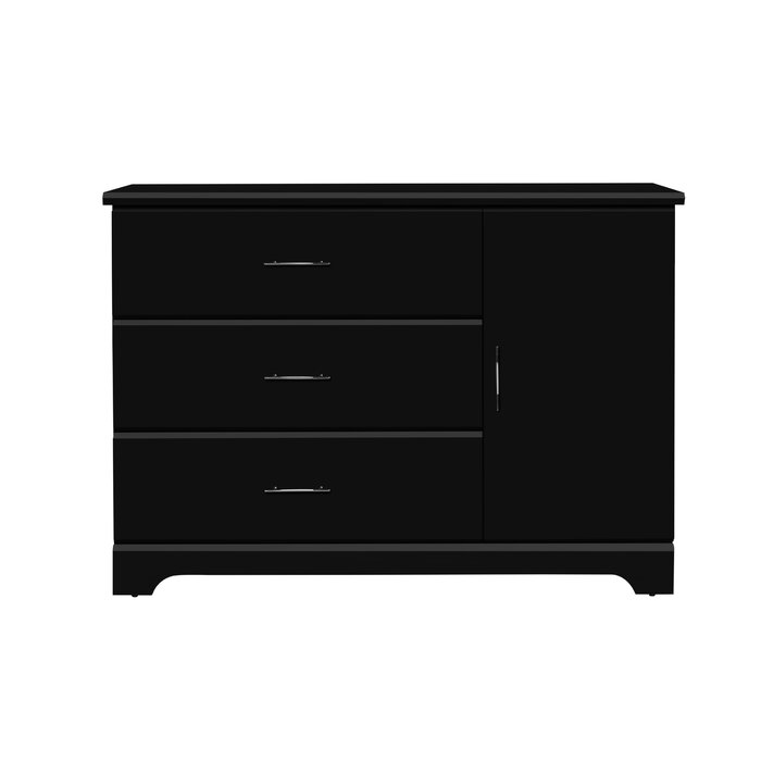 

Комод с 3 ящиками и 2 полками с дверцей Little Room Baby House Черный (T-00012)