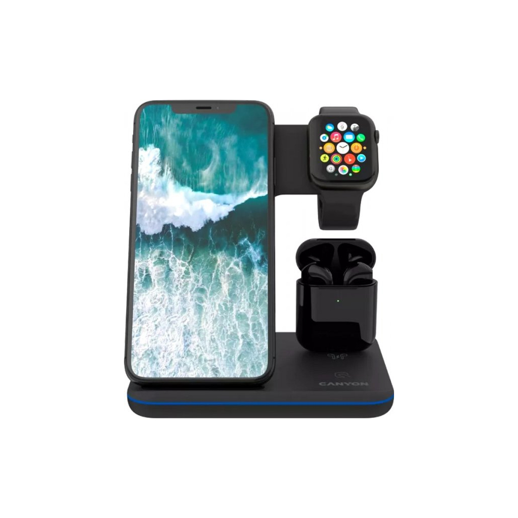 Зарядное устройство Canyon WS-302 3in1 Wireless (CNS-WCS302B) – фото ...