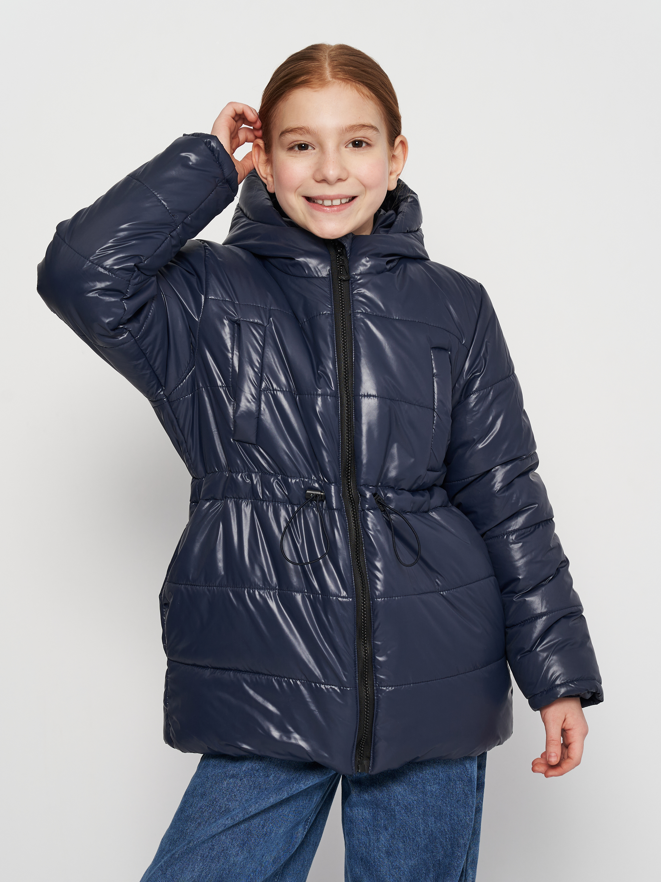 Акция на Дитяча зимова куртка для дівчинки Одягайко 20532 134 см Синя от Rozetka