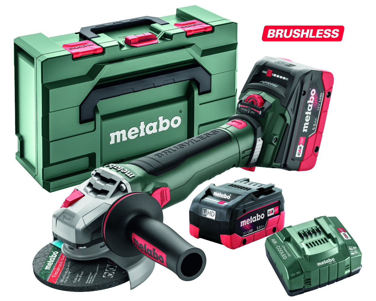 Аккумуляторная бесщеточная угловая шлифмашина Metabo WVB 18 LT BL 11 ...