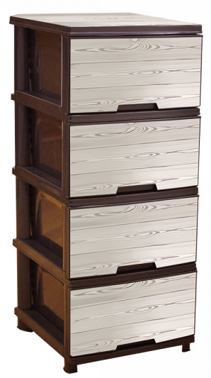 

Комод Алеана с рисунком Дерево тёмно-коричневый 4 ящика