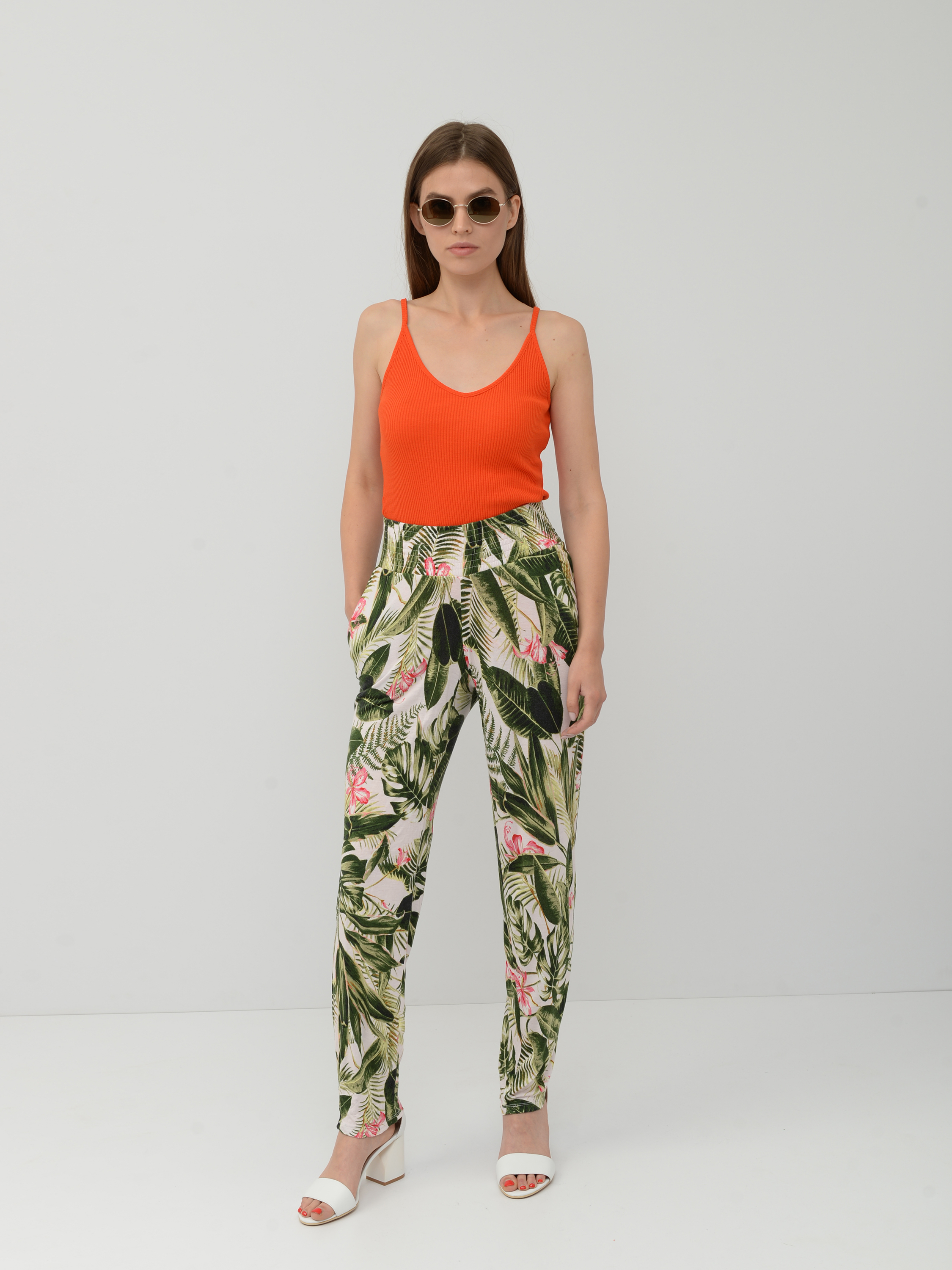 

Брюки H&M  зелено белый 335526, Брюки H&M XS зелено белый 335526