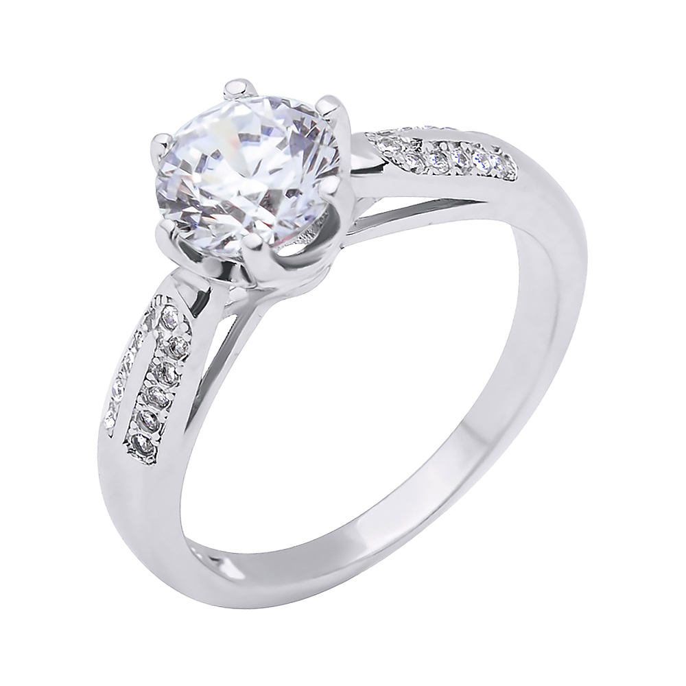 

Серебряное кольцо с фианитами 000118430 17 размера