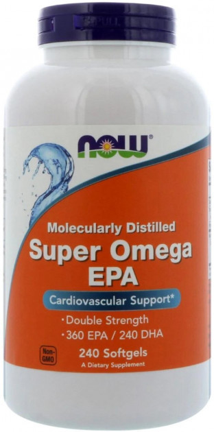 

Жирные кислоты NOW Super Omega-3 EPA 240 капсул