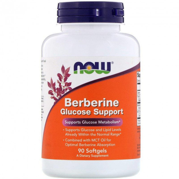 

Берберин NOW Foods Berberine Glucose Support поддерживает метаболизм глюкозы 90 гелевых капсул