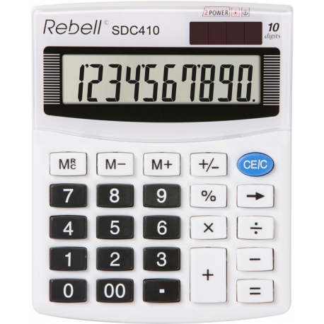 

Калькулятор настольный Rebell 125x100x27 мм 10 разрядный белый (SDC 410 BX)