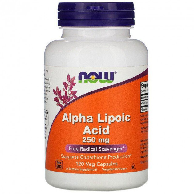 

Альфа-липоевая Кислота NOW Alpha Lipoic Acid 250 мг 120 капсул