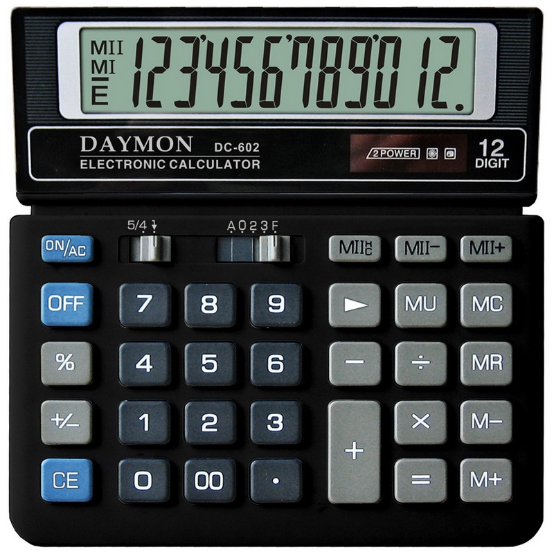 

Калькулятор бухгалтерский Daymon 155x153x29 мм 12 разрядный черный (DС 602)